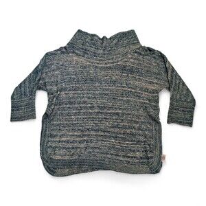 Field Flower Gray Cowl Neck Boxy Knit Sweater - Size L